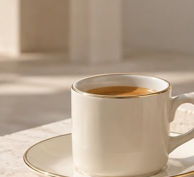 Milano Espresso Cup & Saucer in Ivory